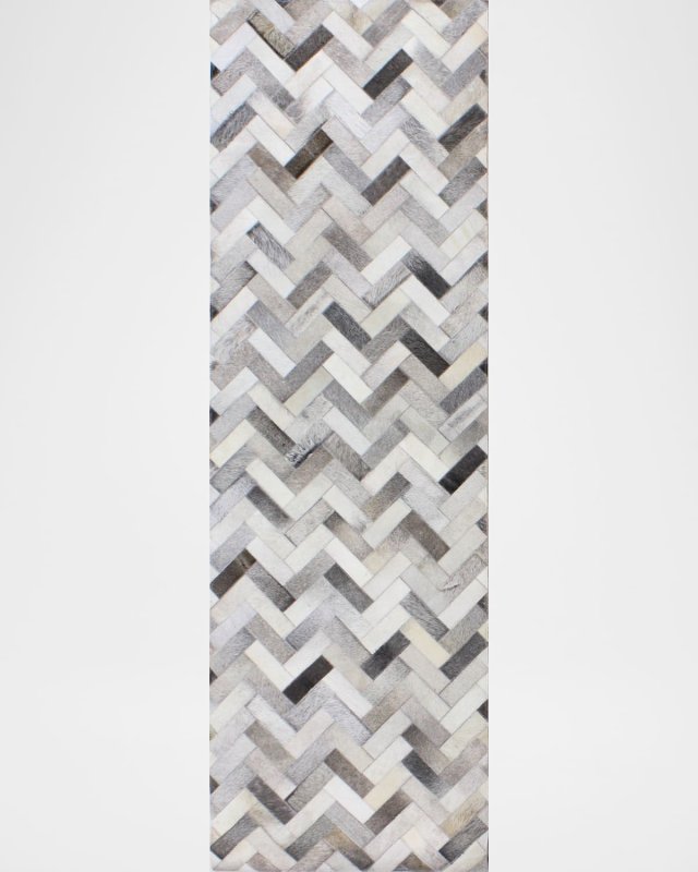 Quentin Hand-Stitched Hair on Hide Runner, 3' x 8'